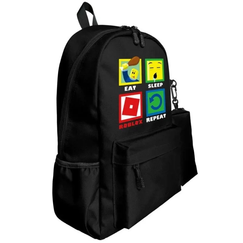 Roblox Game Cartoon Large Capacity School Bag Set with Pencil Case Travel Bag Student Learning Supplies Birthday Gifts