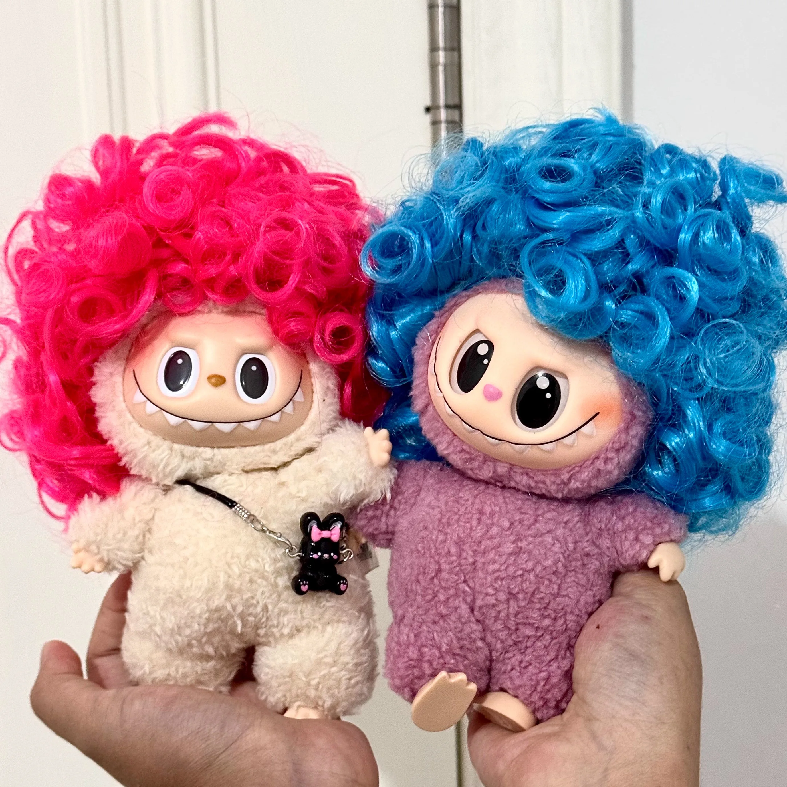 

(No Doll) Labubu Wigs High-Temperature Fiber Wigs Macaron Dolls Plush Toy Accessories V1/V2/V3 Colorful Plush Toys