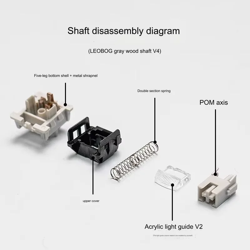 LEOBOG GrayWood V4 V3 Switch Linear POM HIFI Switches Custom Mechanical Keyboard KIT 35 Pins DIY Gaming Accessories GMK67 Hi75