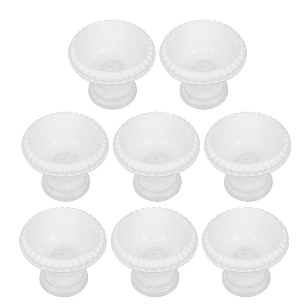 

8Pcs European Style Plastic Flower Pots Wedding Party Planters Decorative Garden Porch Pathway Flower Containers