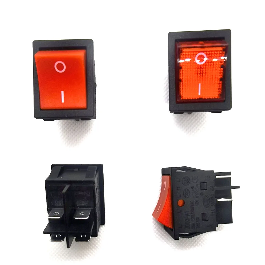 Rocker Switch dpst 30A 250V Composite Silver Contact Hull Sitch For High-power Welding Machine ON-OFF Light Rocker Switch 4pin