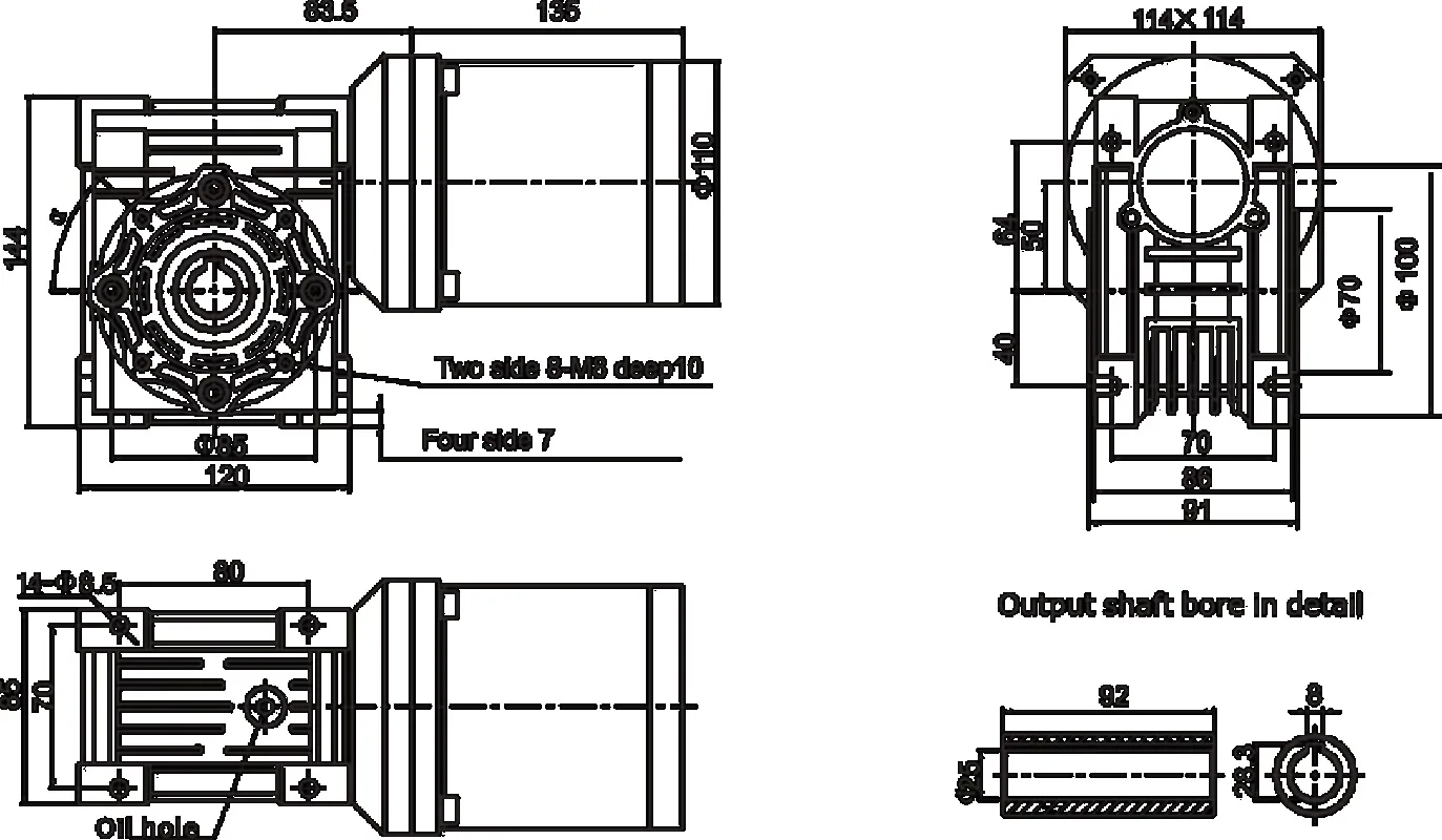 220V 110mm China Electric Motor Engine Worm Gearmotors