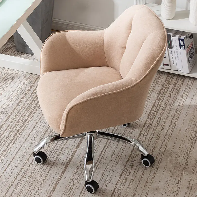 MOMO Scandinavian Simple Small Computer Chair Sedentary Fabric Backrest Chair Study Office Swivel Chair Can Lift Household Chair