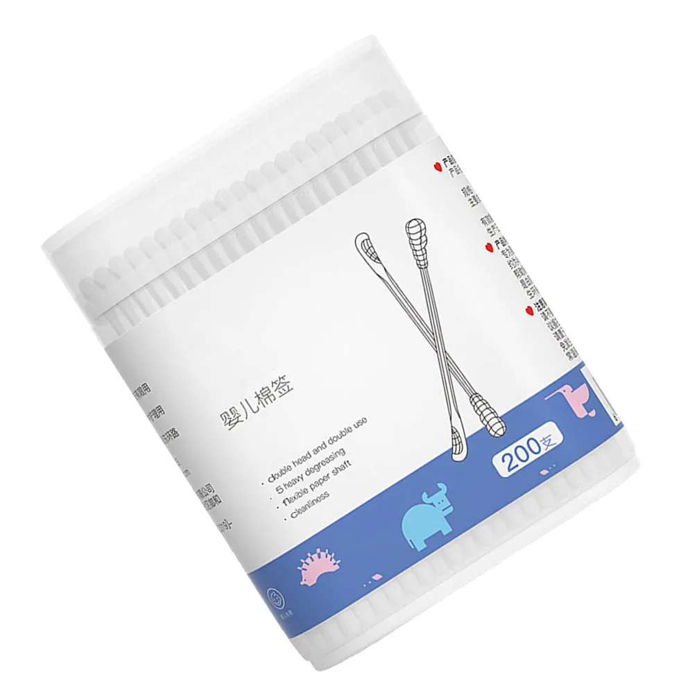 

1 Box Infant Cotton Swabs Multi-Functional Double-Ended Baby for Ear Cleaning Nose Care Makeup Remover Soft