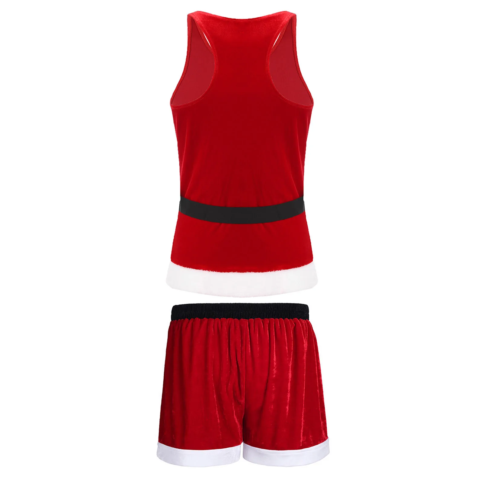 Ensemble de olympiques de cosplay de Noël pour hommes, père Noël, fibrop, culotte en Y, boxer, slip, Noël, plis, jouer, tenues de fête