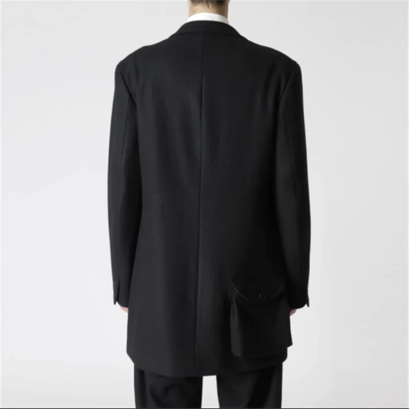 2023 autumn and winter new woolen coat men's woolen coat long loose youth thick warm casual jacket