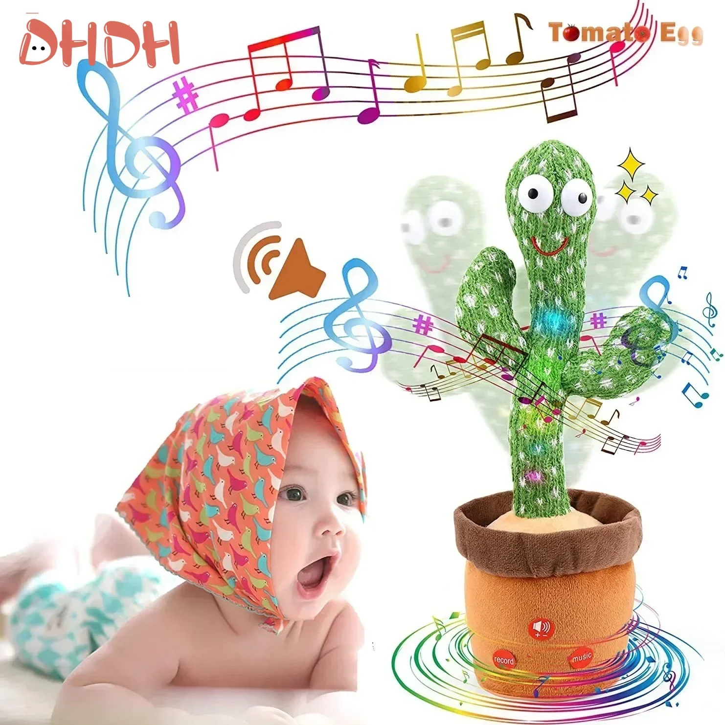 Children's Electronic Plush Toy Sunshine Cactus Dancing and Talking Cactus Toy with 120 Songs Children's Birthday Gifts