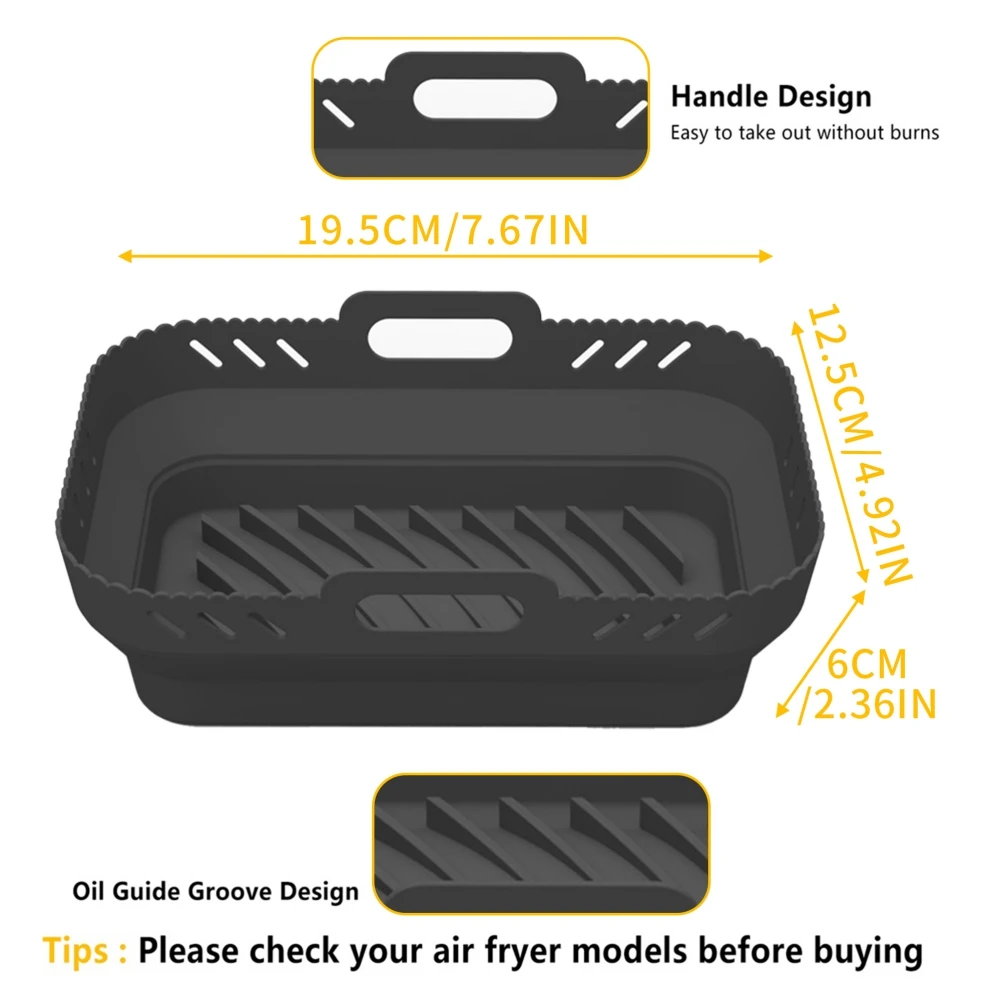 2pcs Silicone Air Fryer Liner for Ninja Dual Air Fryer Accessories Reusable Silicone Pot Grill Pan Baking Kitchen Accessory