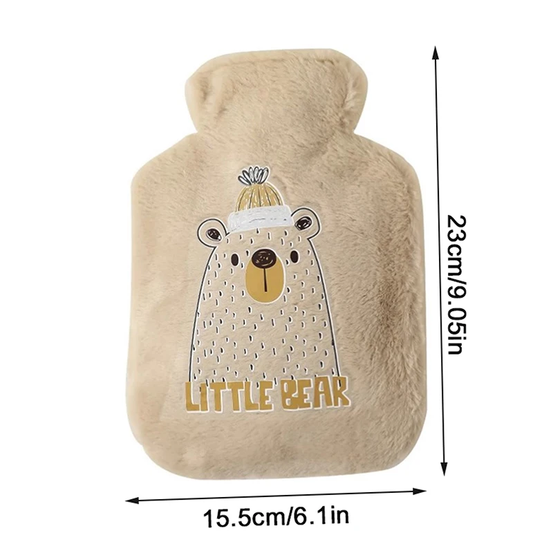 Botella de agua caliente suave de 500ML, calentador de manos para invierno, bonita botella de agua Kawaii para niñas, botellas cálidas portátiles para cama de mano y cintura