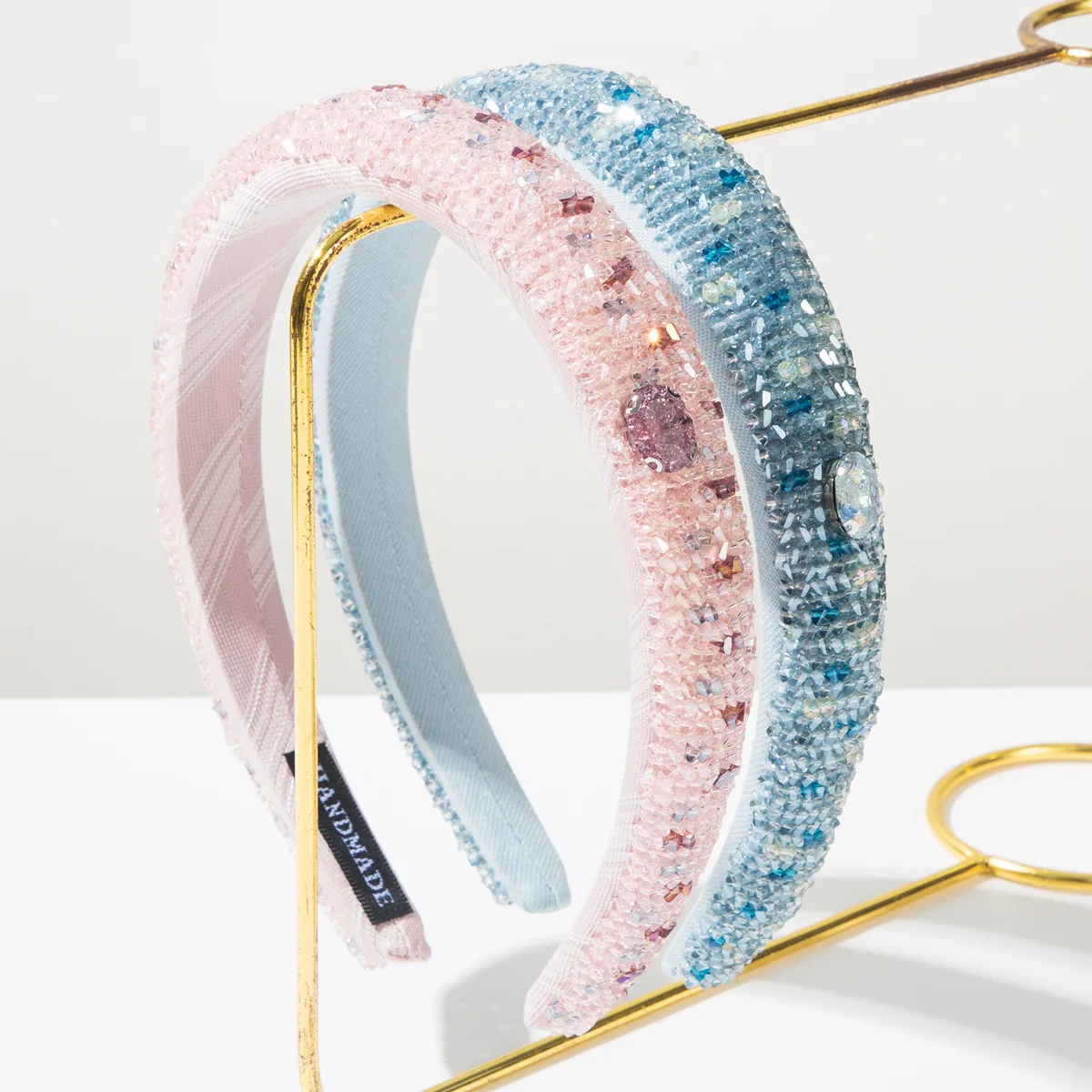 

Аксессуары для волос Heming: корейская версия простой геометрической повязки на голову с кристаллами и бусинами, нежная и стильная, женская повязка с стразами.