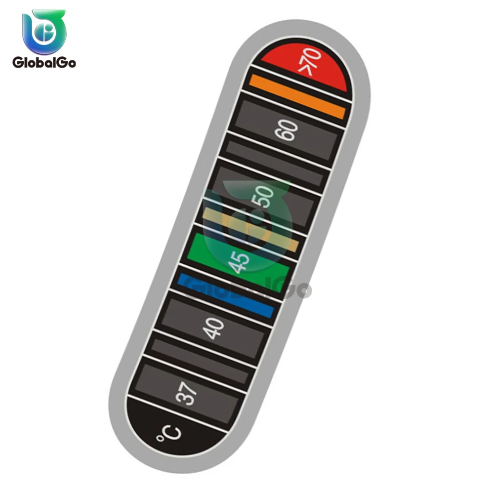 Dụng cụ kiểm tra nhiệt độ chất lỏng bình nước 0-70 ℃ Nhiệt kế thực phẩm cà phê nước sữa miếng dán đổi màu cho nhà bếp trong nhà