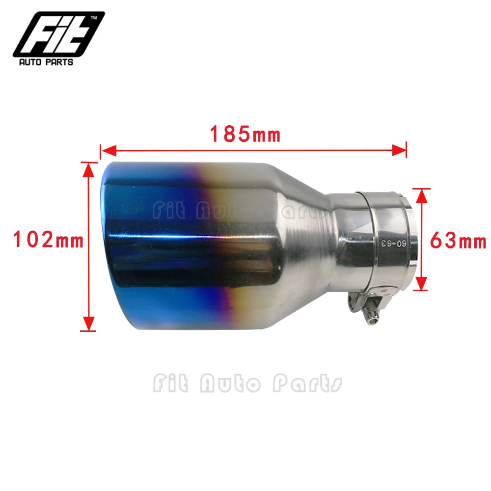 1PCS Universal Car Muffler Tip Stainless Steel Exhaust Tip Pipe Chrome Tail Muffler Tip Pipe Auto Accessories Muffler