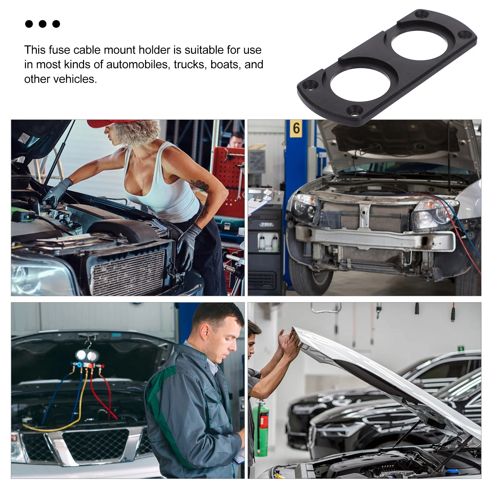 

Car Fuse Mount Holder 2-Hole Type Sturdy Bracket Easy Installation Elegant Design Suitable Various Vehicles Fuse Cable Mount