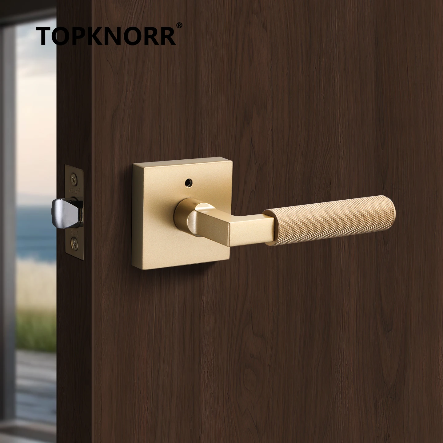 

Simple Knurled Handle Privacy Door Lock Keyless Bathroom Door Handle Single Bathroom Golden Channel Lock Doorknob Interior Doors