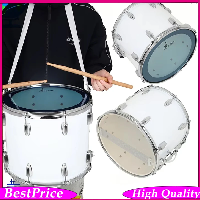 SLADE 14 Inch Professional Marching Snare Drum with Drumsticks, Backstrap & Tuning Key High-Volume Percussion Instrument