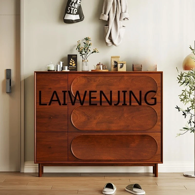 

Antique Style Tilting Shoe Cabinet Ultra-Thin 24cm Home Doorway Retro Porch Home Storage Cabinet