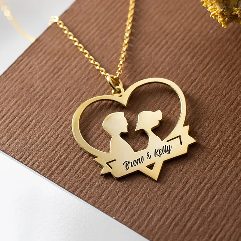 Personality Custom Engraving Name Couples Necklace Stainless Steel Jewelry Confession for Valentine Anniversary Gift 2023 New