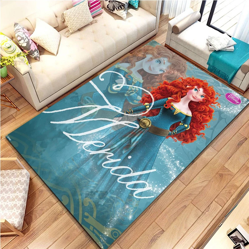 Tapis de grande surface à motif de princesse Disney, tapis pour la maison, le salon, la chambre à coucher, le canapé, la décoration des portes, les