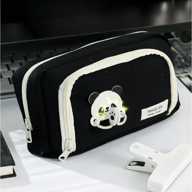 

Panda Large Capacity Pencil Bag Aesthetic School Case Big Stationery Bag Zipper Pencil Pouch for Student School Supplies