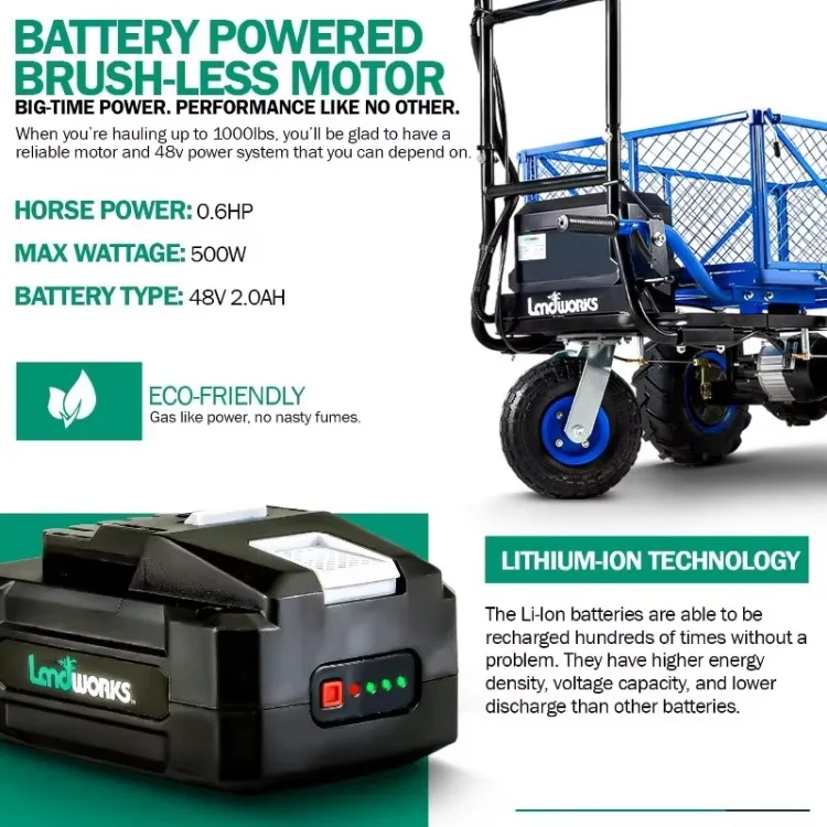 Best Selling Utility Service Cart Trolley Power Cart, Super Electric 48V DC Li-ion Battery Powered