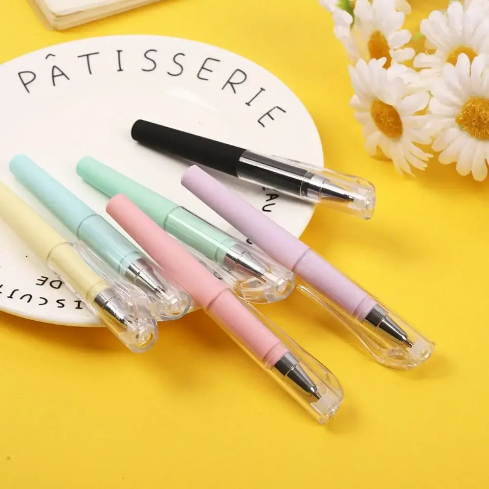 4pcs High-grade Pocket Neutral Pen Plastic Learning Stationery Simple Stationery Portable Signature Pen Business Gel Pen