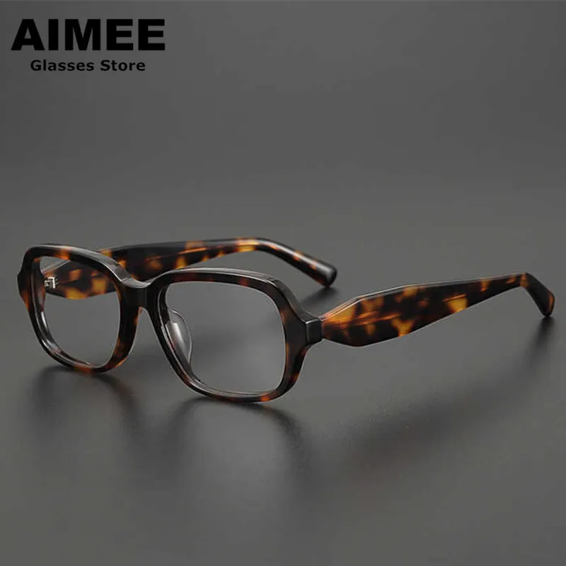 Japanese Handmade Personality Square Glasses Frame Men Women Fashion Acetate Prescription Eyeglasses Optical Blue Light Eyewear