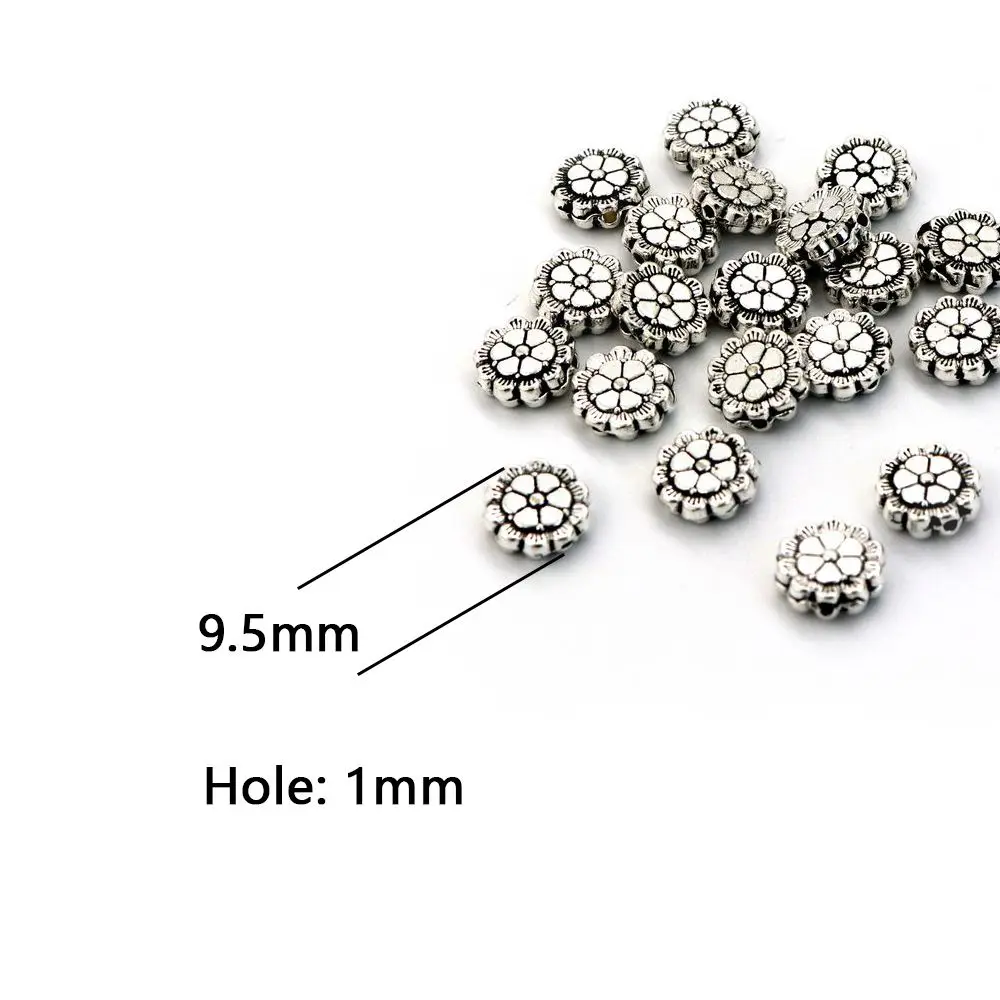 1 Pack Antique Color Big Hole Flower Seed Space Loose Metal Beads For Jewelry Making Diy Finding Bracelet Necklace Accessories