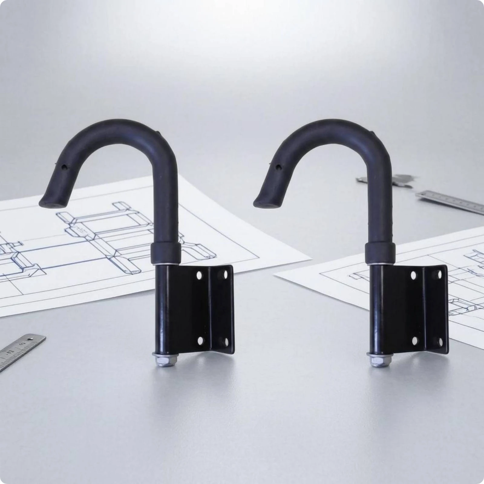 Movable Ladder Hook Black Utility Hanger Storage Hardware Bolt Holes