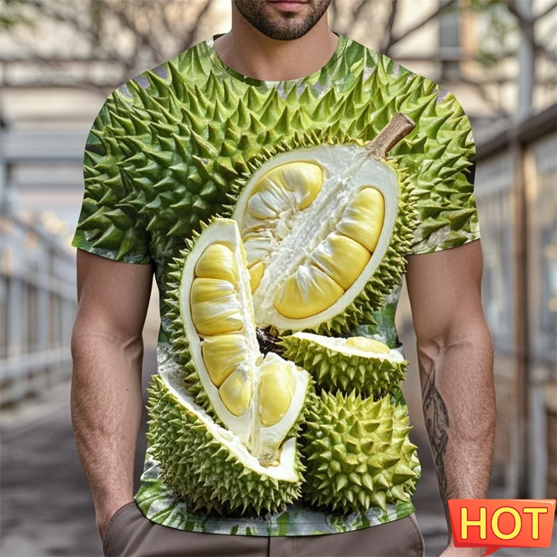 Summer 3D Printing Thailand Durian Fruit T Shirt Tropical Durian Fruit Graphic Short Sleeves Kid Funny Tee Shirts Tops Clothing