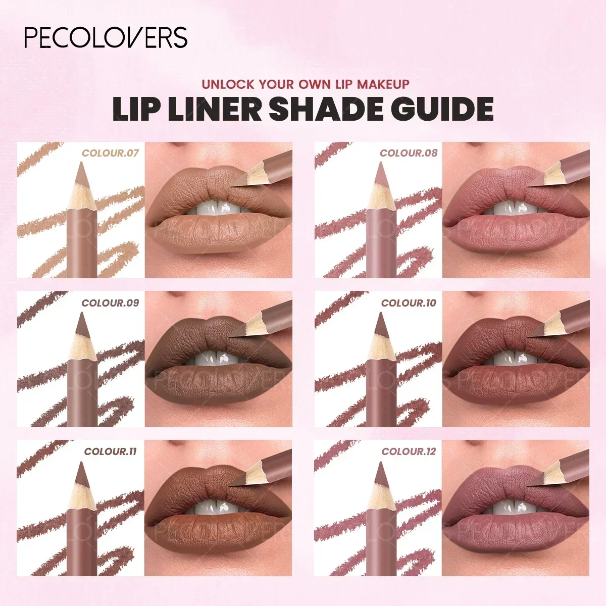 1PC 매트 립 펜슬 - 쉽게 펴지고 오래 지속되며, 크리스마스를 위한 다양한 색상 옵션