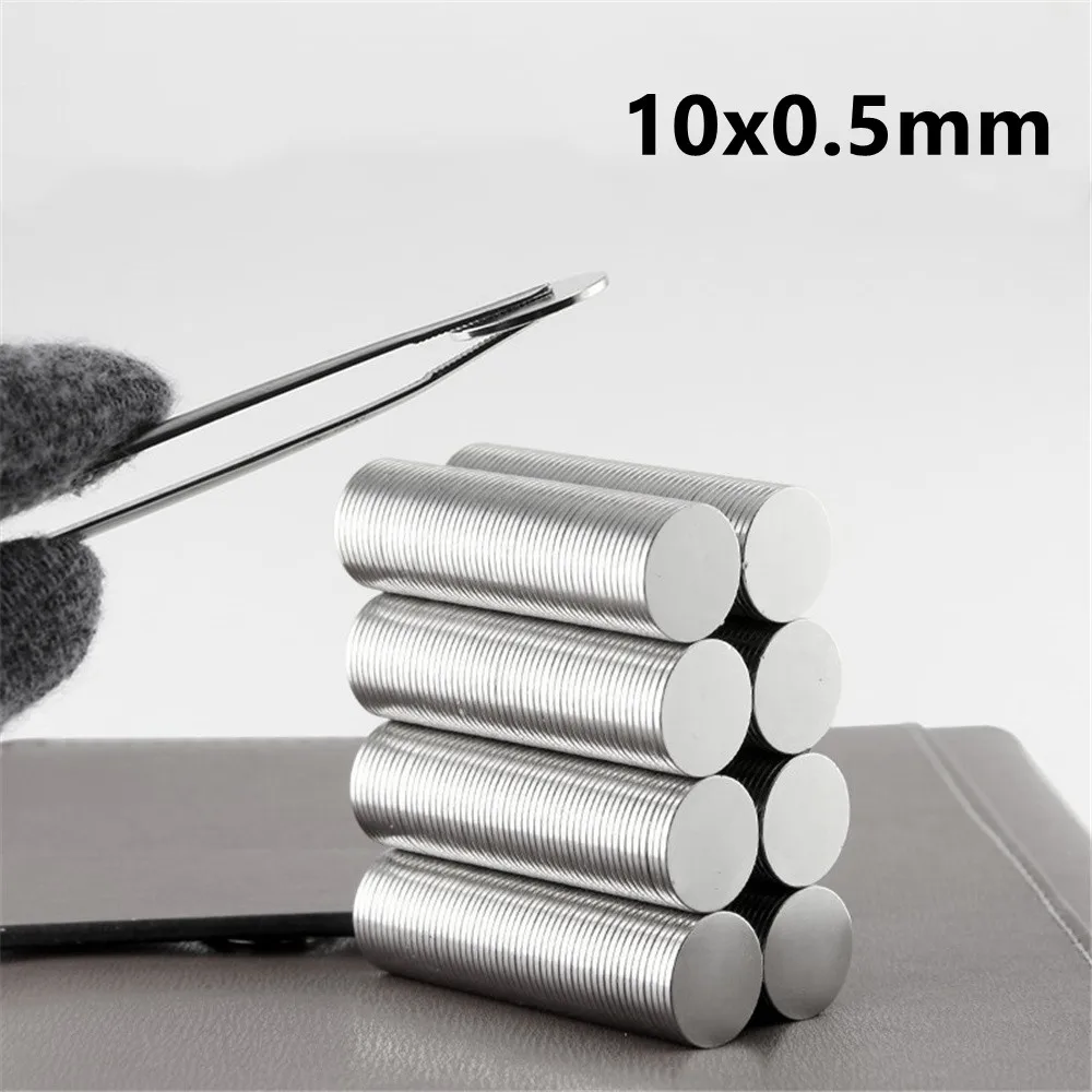 20~1000pcs 10x0.5 mm Thin Neodymium Magnet N35 Mini Small Round Magnet Strong 10x0.5mm Powerful Magnetic Magnets Disc 10*0.5 mm