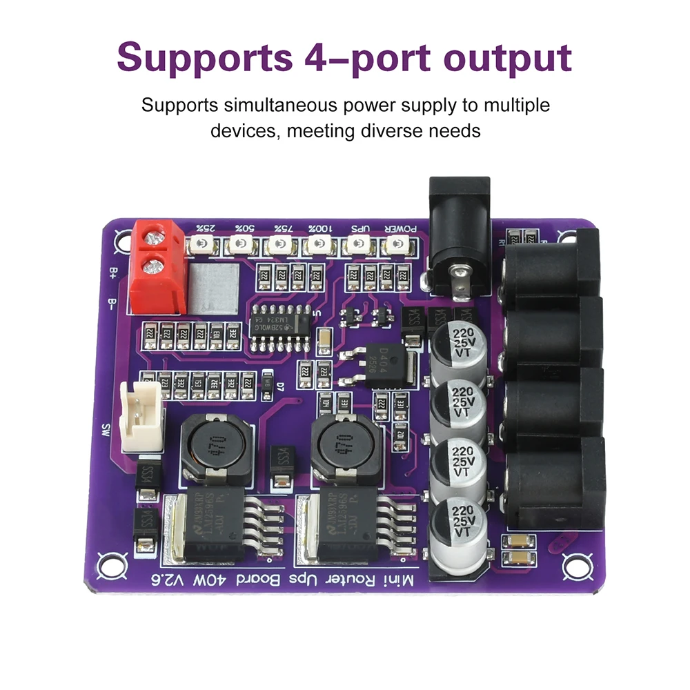 CA-403S 40W Uninterruptible Power Supply Board 12.6V Battery Charging Board With 4-Channel Output for Router Backup Power Supply