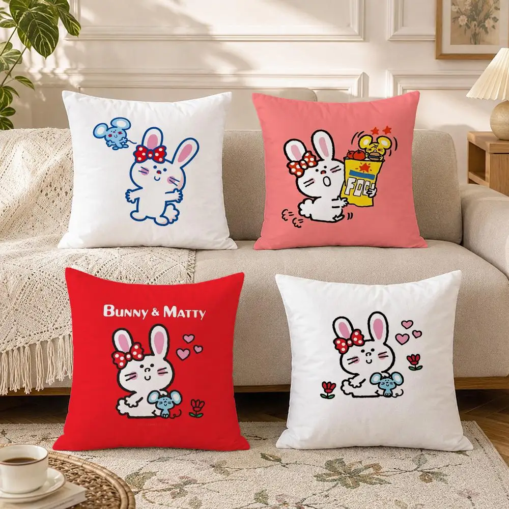 IP-BUNNY & MATTYS Cushion Cover Soft Square Throw Pillow Covers Set for Sofa Bedroom Car Home Decoration