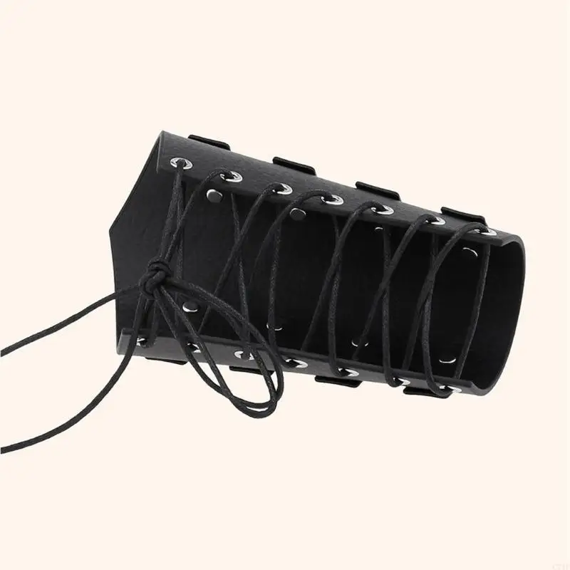 C71F Mannen Zwarte Bracer Cosplay Bracer Polsband voor feesten