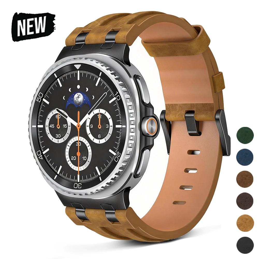 

Кожаный деловой ремешок для Samsung Galaxy Watch 8 Classic 46 мм, роскошный мужской браслет-ремешок, аксессуар для SAMSUNG Galaxy 8 40 мм 44 мм