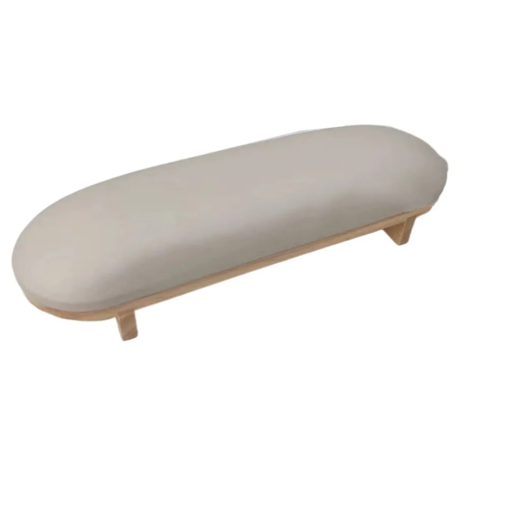 

Non-slip Manicure Hand Pillow PU Leather Wood Stand Nail Hand Holder Comfortable Easy To Clean Nail Arm Rest Nail Art