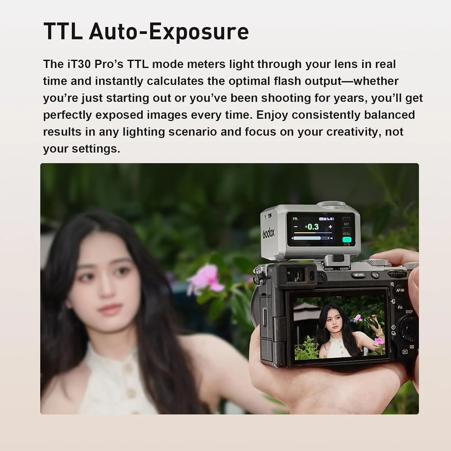 Godox iT30Pro 터치스크린 포켓 플래시 TTL 2.4G Canon,Sony,Nikon,Olympus,Fujifilm iT30Pro C/N/S/F/O용 카메라 플래시 무선