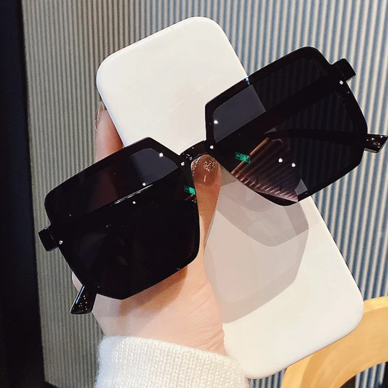 Korean Style Personality Polygonal Sunglasses Female Reflective Lenses2024New Sunglasses Men's Trendy UV-Proof Eyes