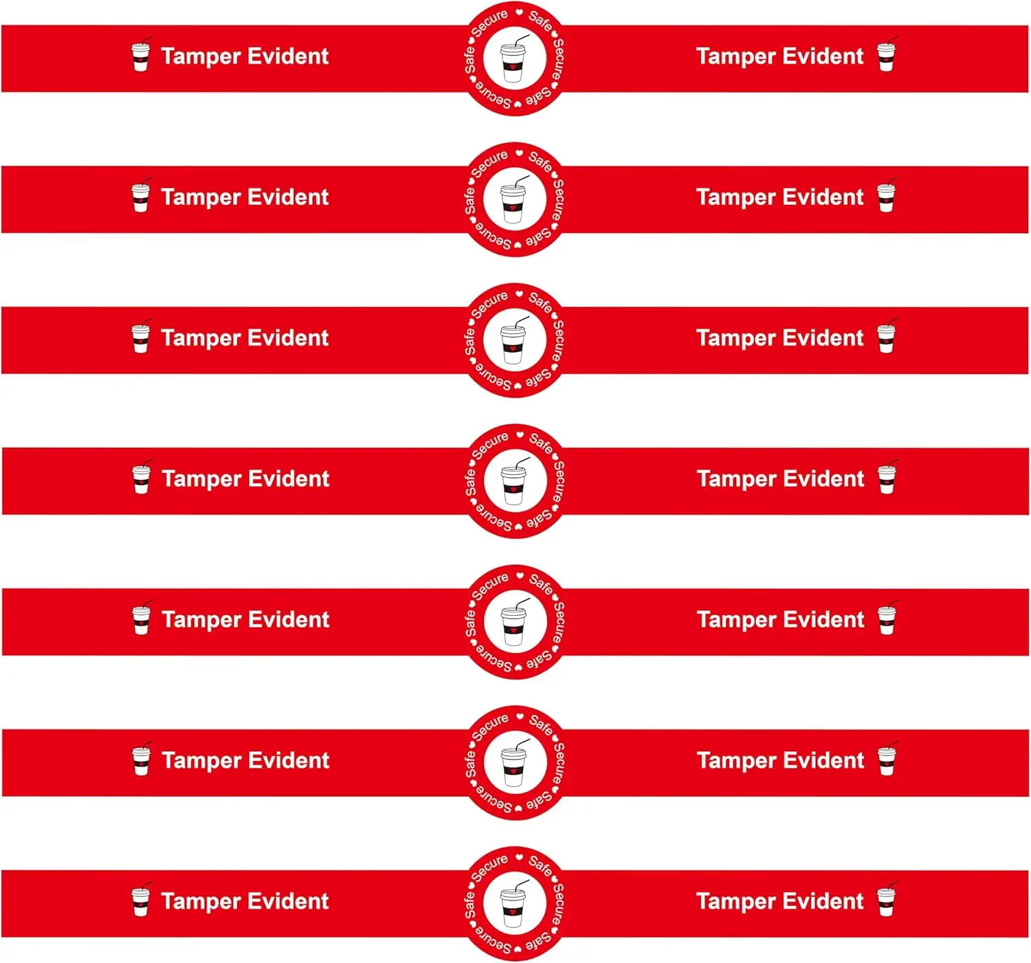 

500 шт. красные безопасные наклейки с защитой от несанкционированного доступа, наклейки для крышек для напитков, 1 x 9 дюймов, синие наклейки с защитой от несанкционированного доступа, этикетки для доставки еды