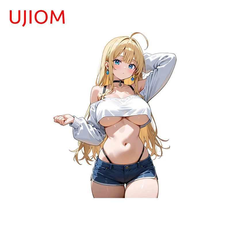 UJIOM Seductive Anime Girl Wall Sticker Enchanting Fashionable Chic Occlusion Scratch Decal Suitable For Vinyl Material