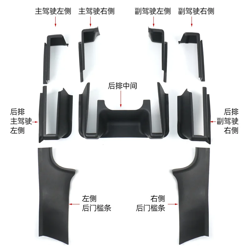 Modification of Seat Support Angle Protection and Anti Kick Pulley Protection Cover, Rear Door Sill Strip Accessories