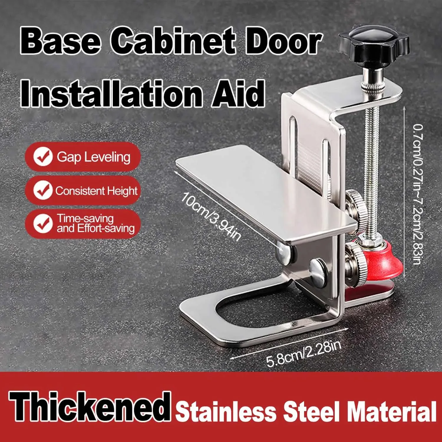 

Wardrobe & Floor Cabinet Door Installation Tool - Auxiliary Adjustable Lifter, Manual Height-Adjustable Quick-Mount Tool