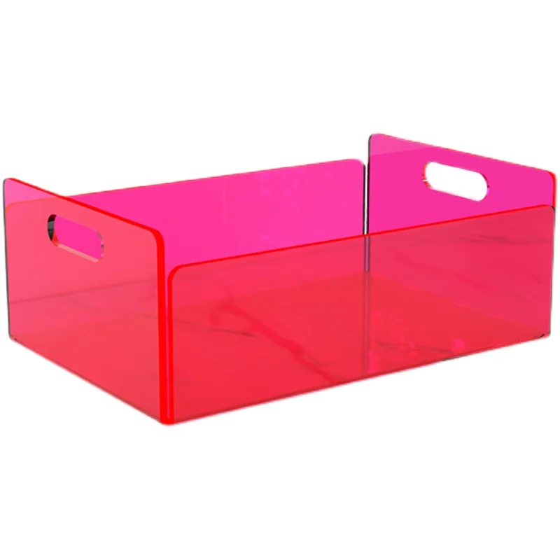 Colorful and fashionable storage creative acrylic desktop Klein blue file basket storage box