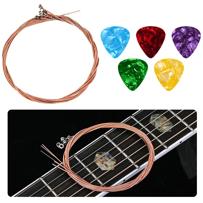 Guitar Repair Parts Kit Guitar String Celluloid Pick Instrument Plectrums Spare Replacement Daily Practice Stage Performance ZYF