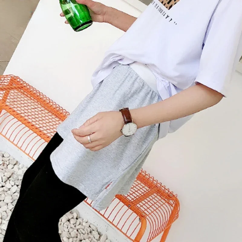 Women Cotton White Black Fake Shirt Tail Irregular Skirt False Blouse Tail Hem DIY Detachable A-Line Underskirt