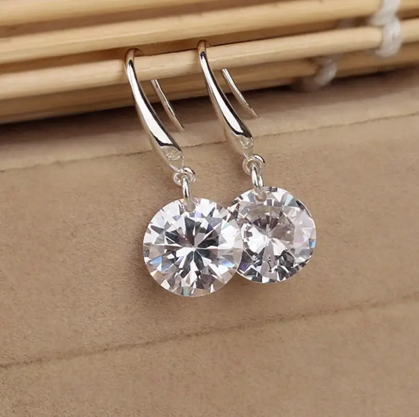 1 Carat Moissanite Earrings Women 925 Sterling Silver Drop Earrings 14k White Gold Plated Lab Diamond Pendant Earrings Jewelry