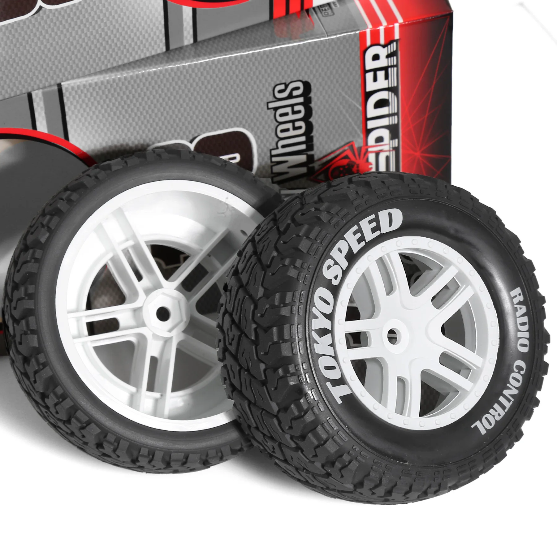 RED SPIDER 1,9 Beadlock-Rad aus Aluminium und 1,9 RC-Crawler-Reifen für Traxxas TRX4 Axial SCX10 SCX10 II III Redcat Gen 8 4 Stück