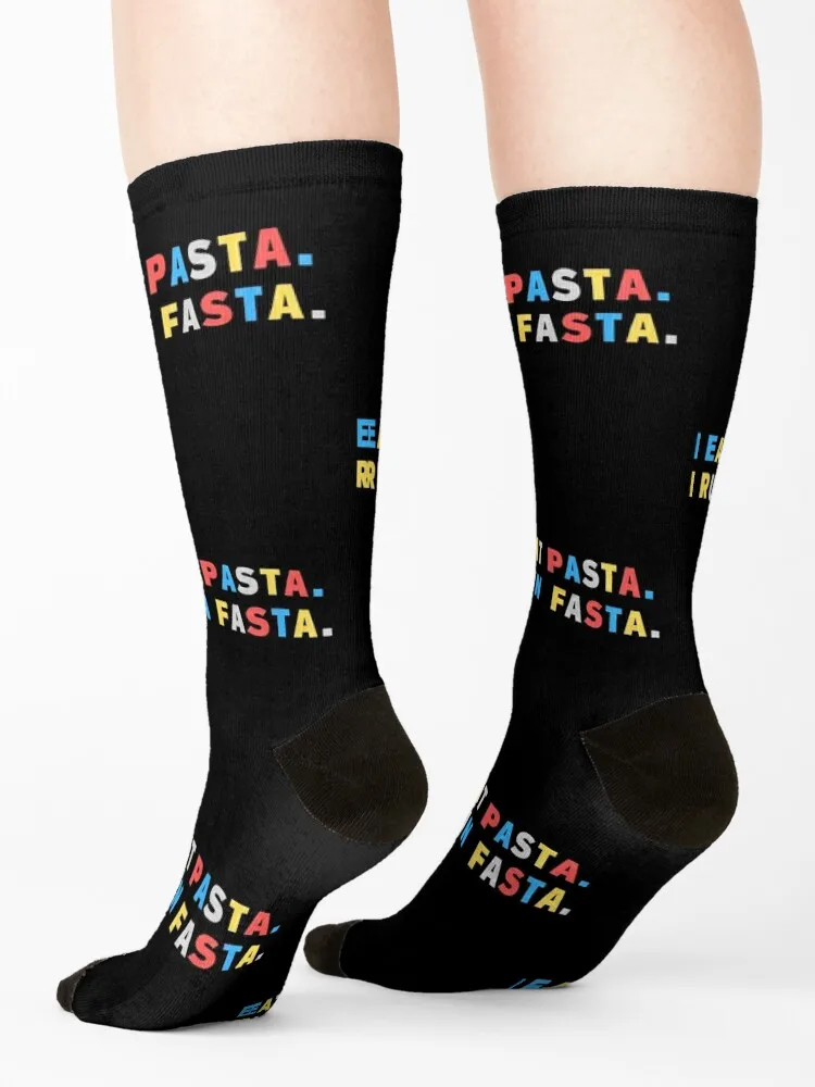 Funny Running Eat Pasta Run Fasta Socks cute Stockings man sports stockings japanese fashion Male Socks Women's