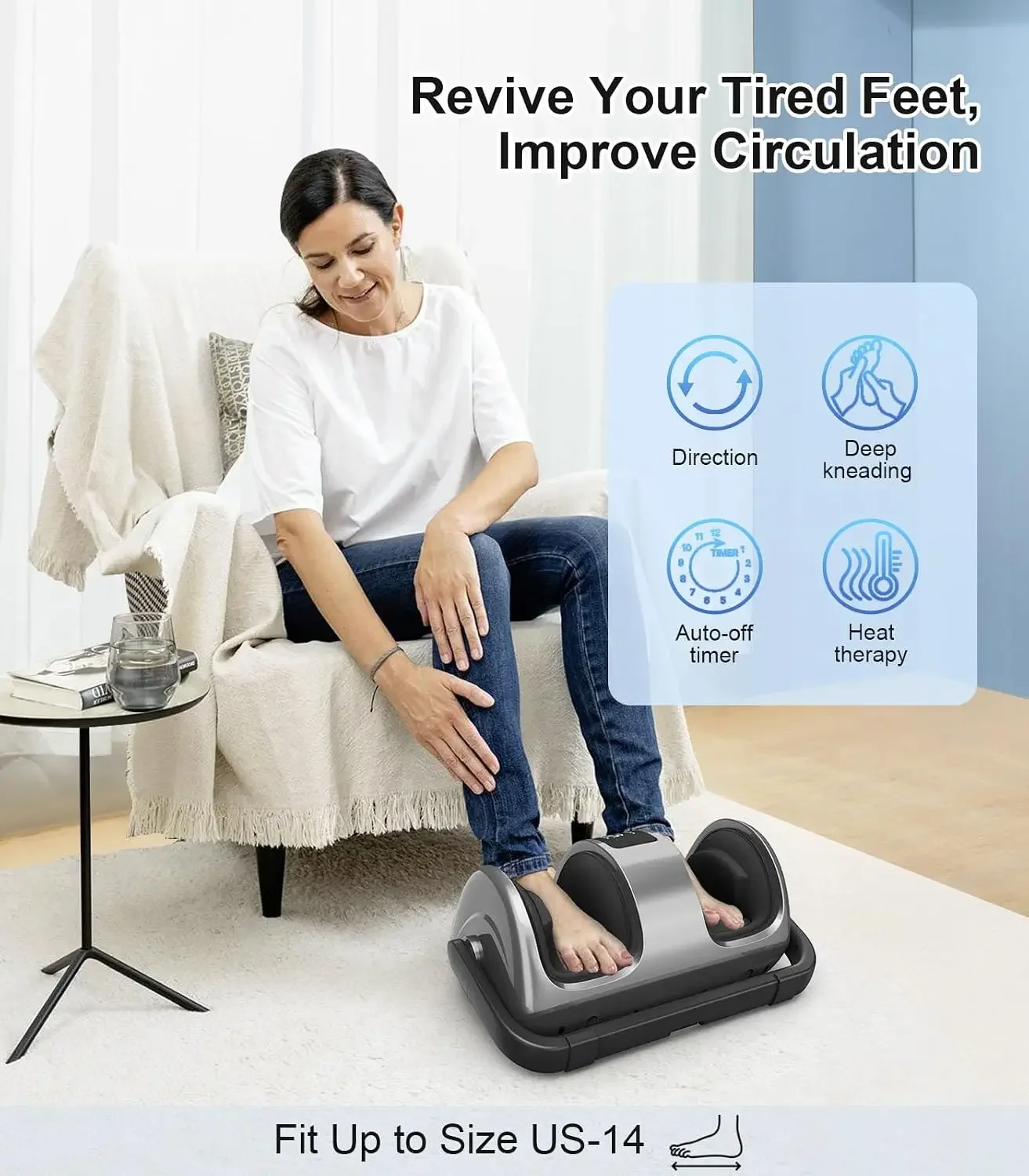 ® Shiatsu Foot Massager with Heat and Remote-FSA Eligible HSA Electric Deep Kneading Foot Massager for Neuropathy, Plantar