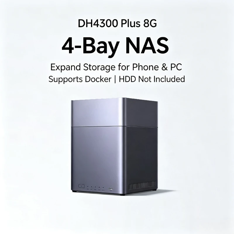 DH4300 Plus 4-Bay NAS Diskless Network Storage 8GB RAM Private Cloud Supports 2.5
